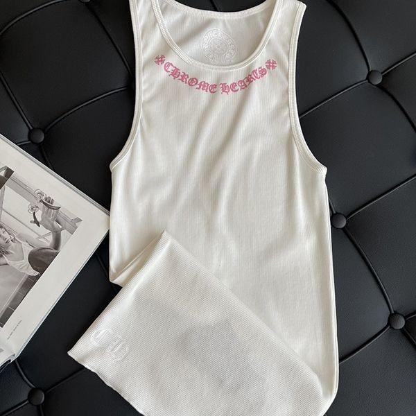 【クロムハーツ】リブクロス スクロール コピーTank Top キャミソール Kuj39327